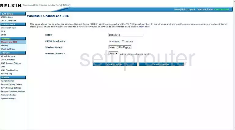 router Wi-Fi channel ssid mode