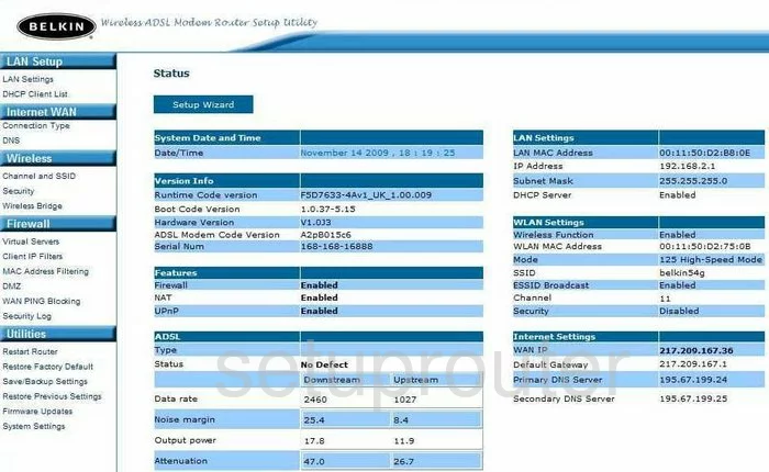 router status mac address internet IP