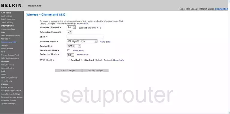 router Wi-Fi channel ssid mode