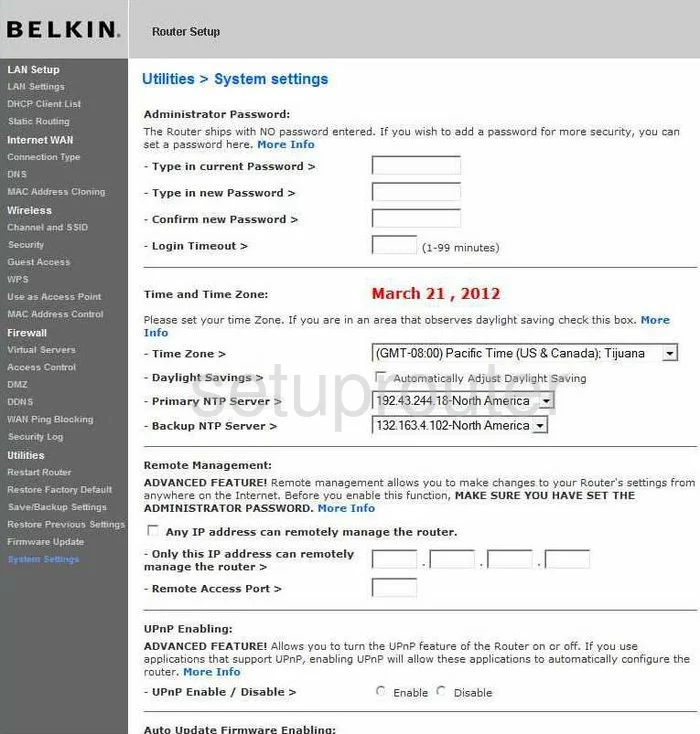 router status mac address internet IP