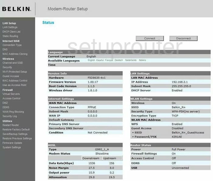 router status mac address internet IP