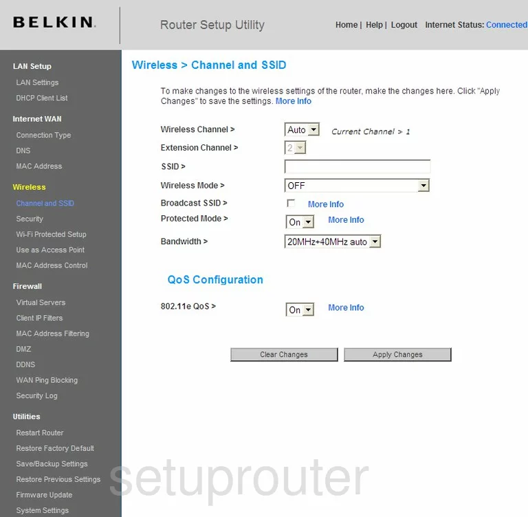 router Wi-Fi channel ssid mode