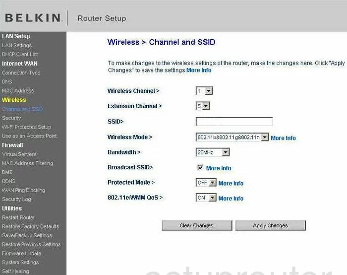 router Wi-Fi channel ssid mode