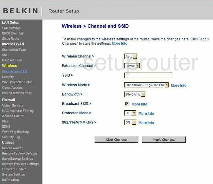 router Wi-Fi channel ssid mode