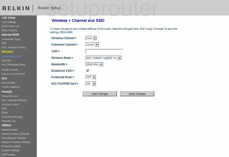 router Wi-Fi channel ssid mode