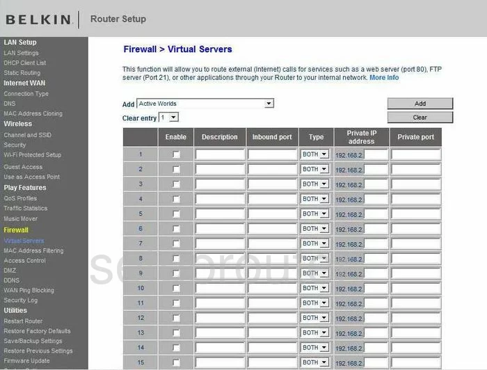 port forwarding nat screenshot