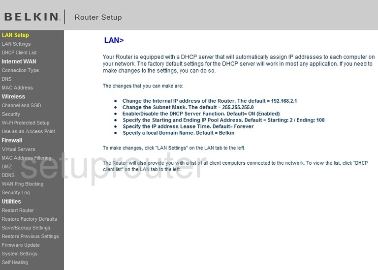 router IP address lan home network