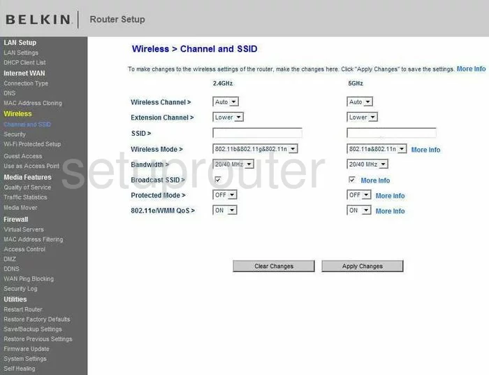 router Wi-Fi channel ssid mode