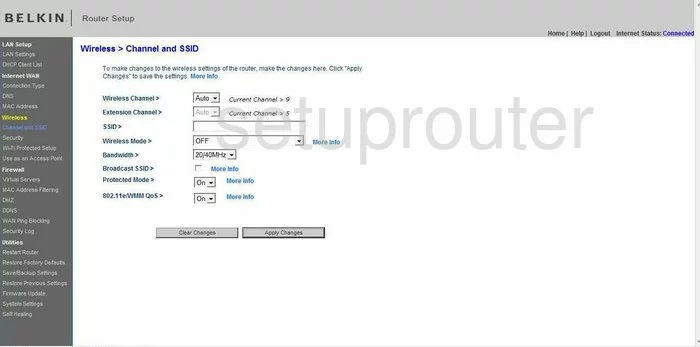 router Wi-Fi channel ssid mode