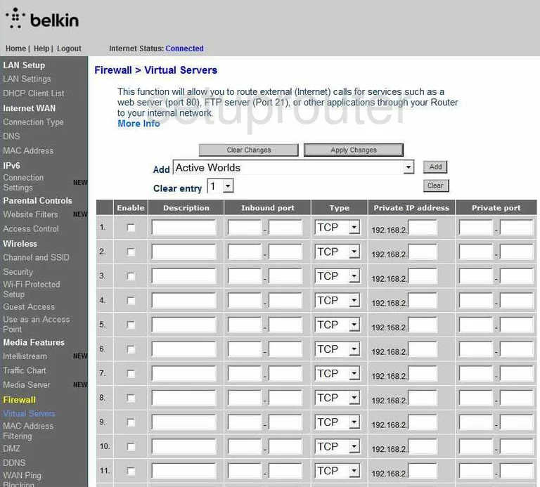 port forwarding nat screenshot