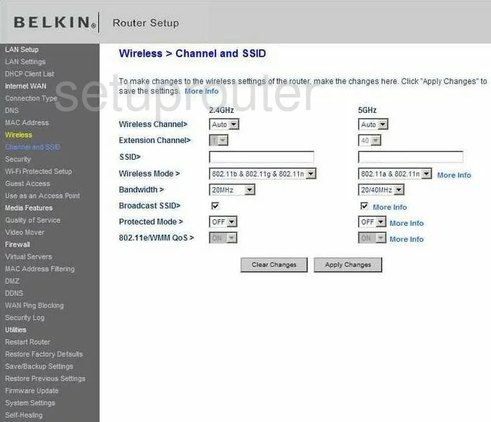 router Wi-Fi channel ssid mode