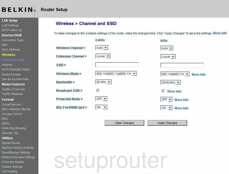 router Wi-Fi channel ssid mode