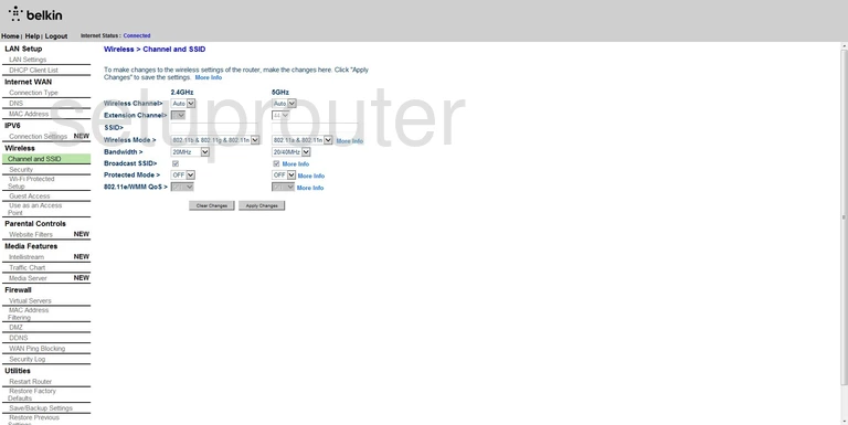 router Wi-Fi channel ssid mode