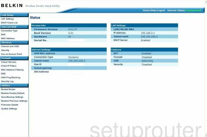 router status mac address internet IP