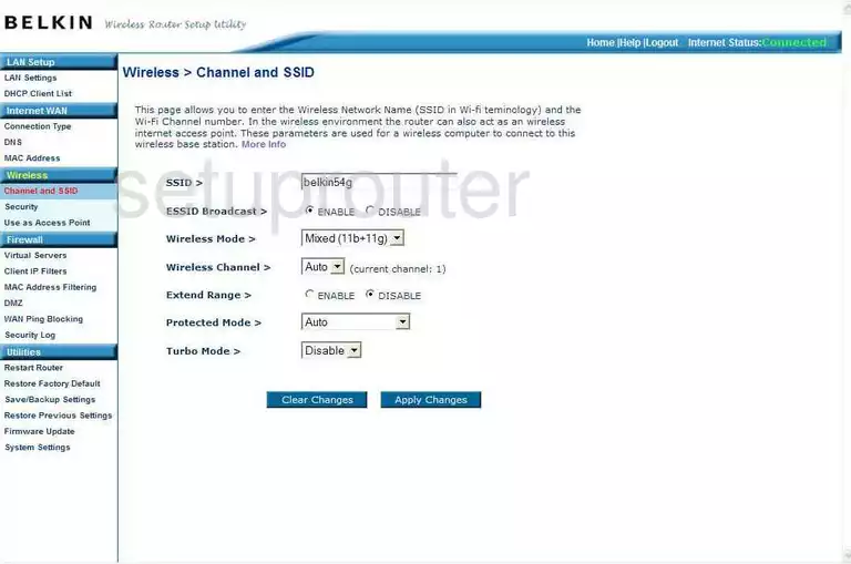 router Wi-Fi channel ssid mode