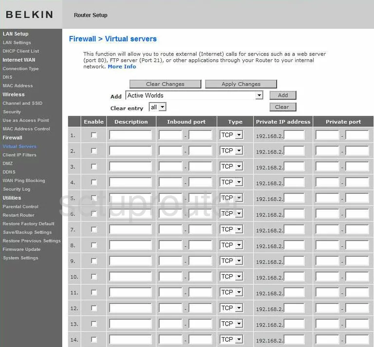 port forwarding nat screenshot