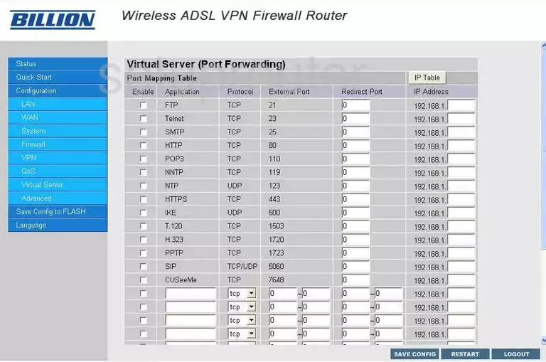 port forwarding nat screenshot