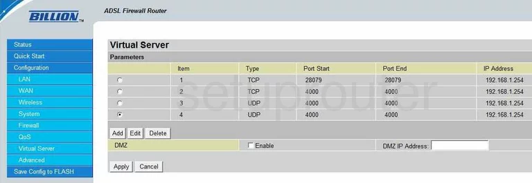 port forwarding nat screenshot