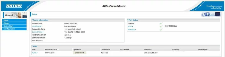 router status mac address internet IP