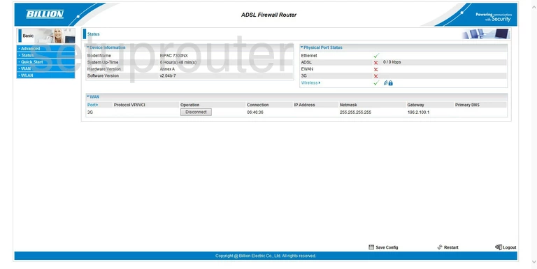 router status mac address internet IP