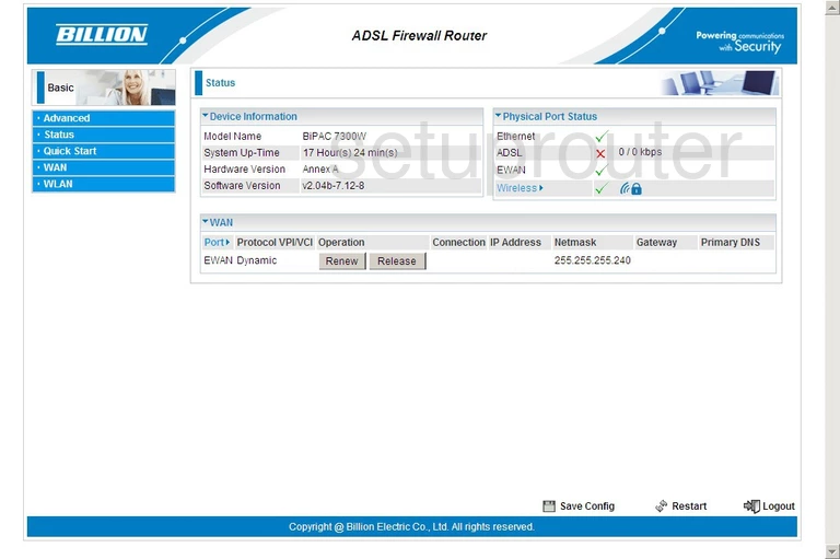 router status mac address internet IP