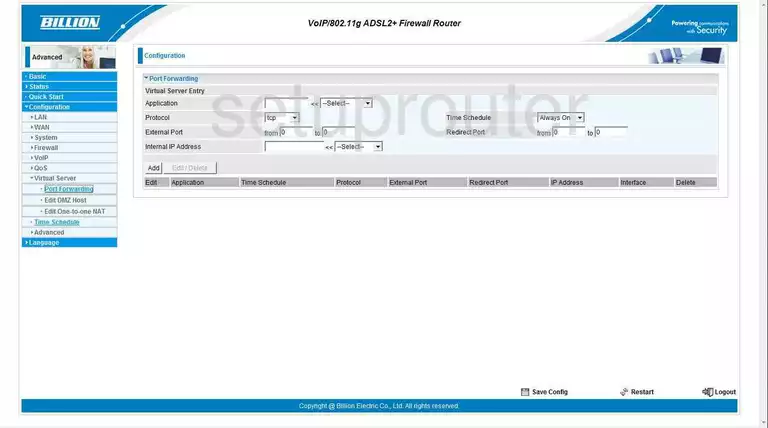 port forwarding nat screenshot