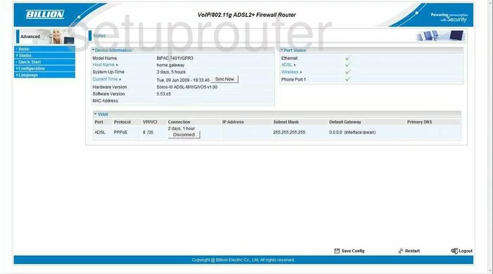 router status mac address internet IP