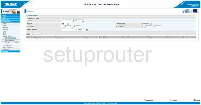 port forwarding nat screenshot