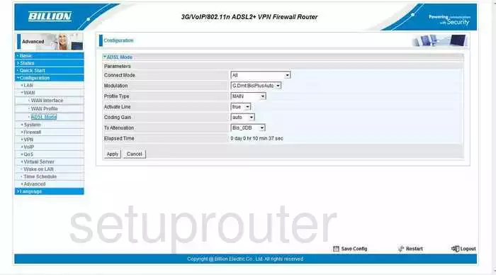 router dsl settings
