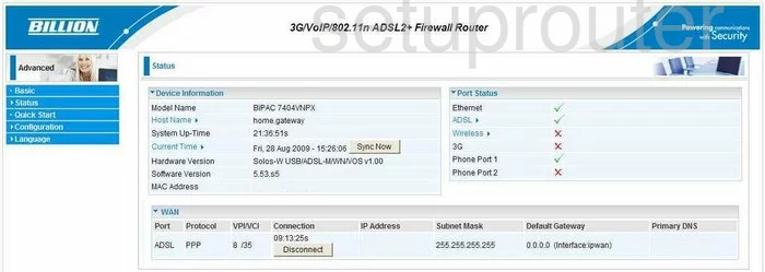 router status mac address internet IP