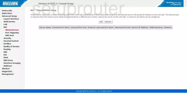 port forwarding nat screenshot