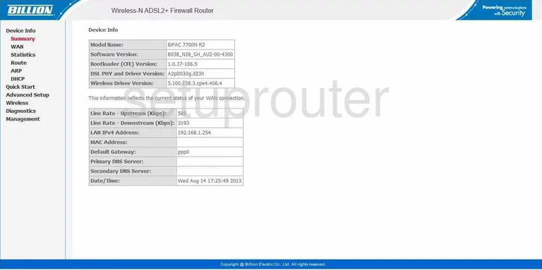 router status mac address internet IP