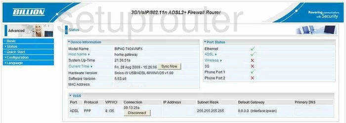 router status mac address internet IP