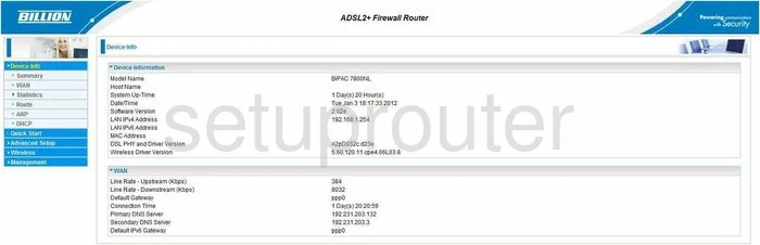 router status mac address internet IP