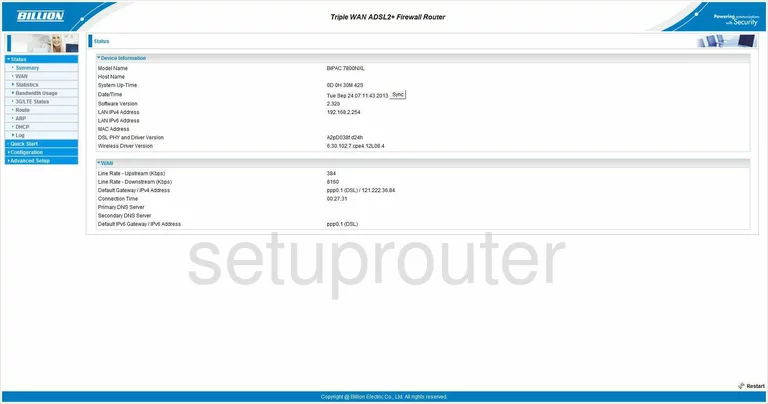 router status mac address internet IP