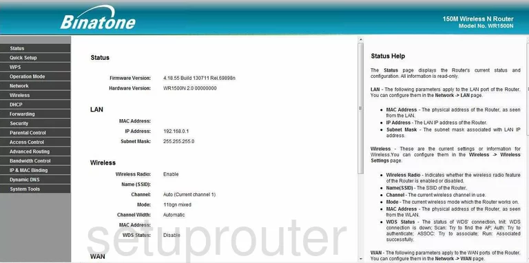 router status mac address internet IP