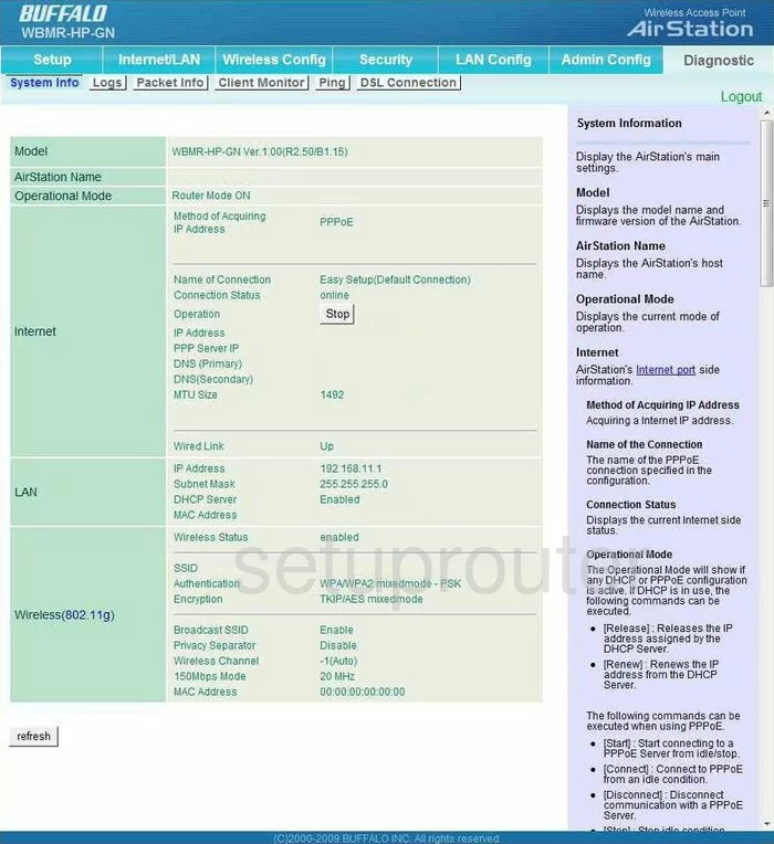 router status mac address internet IP