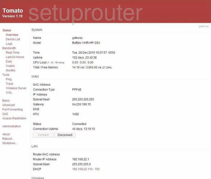 router status mac address internet IP