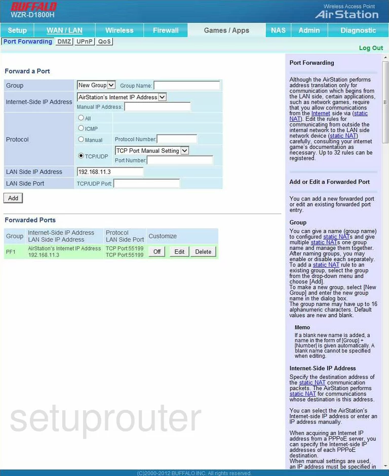 port forwarding nat screenshot