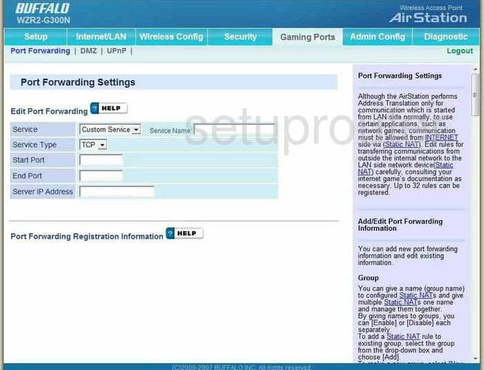 port forwarding nat screenshot