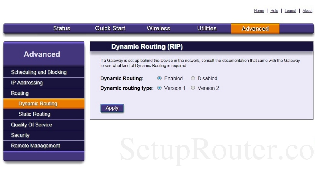 Calix 844G1 Screenshot DynamicRoutingRIP