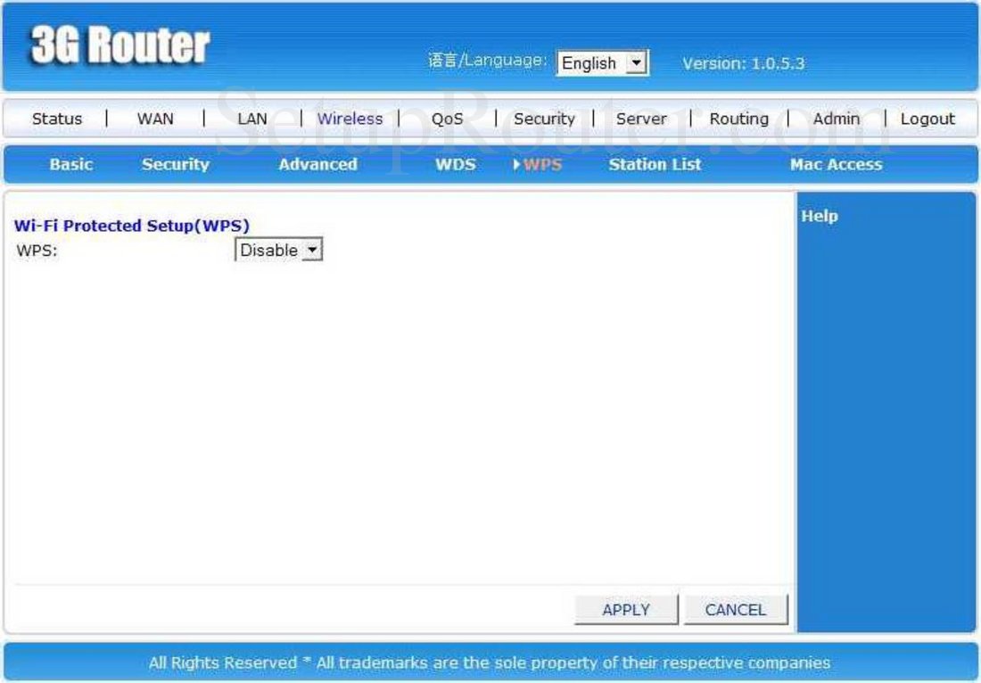 CDRKing 3GRouter Screenshot Wireless WPS