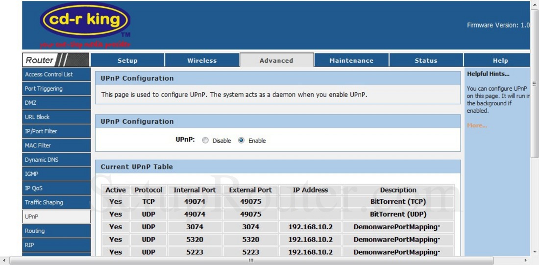 Cd R King Wr Net 018 Cc Screenshot Upnpconfiguration