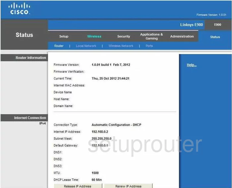 router status mac address internet IP