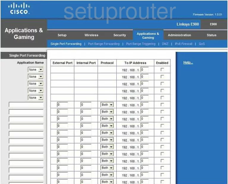 router virtual server screenshot