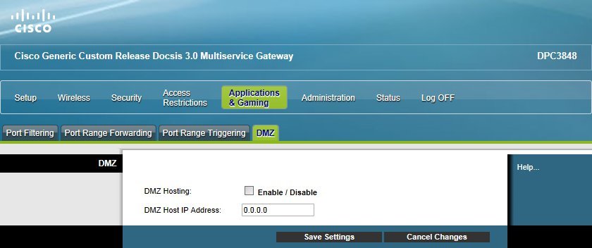 Настройка dmz на роутере cisco