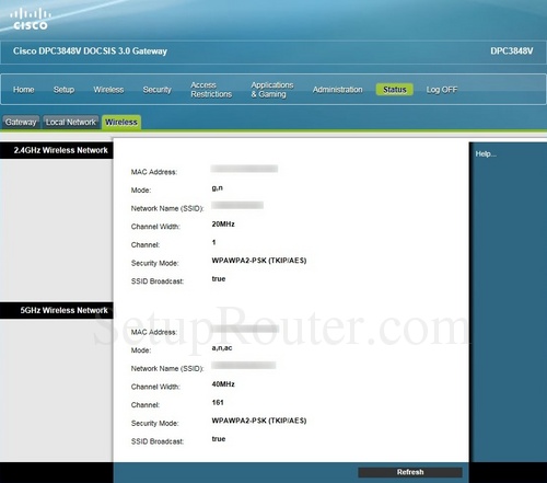 Cisco DPC3848V Screenshots