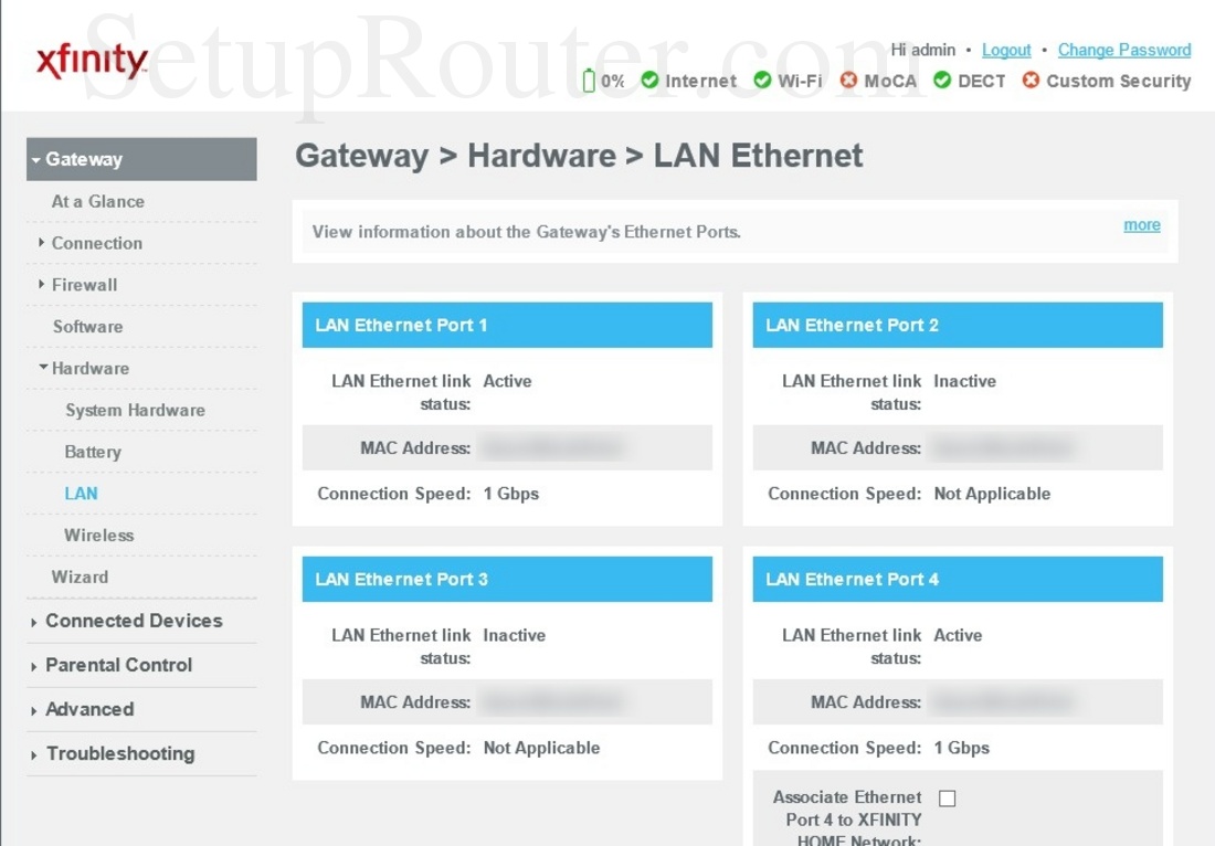 Cisco Dpc3939 Xfinity Screenshot Lanethernet