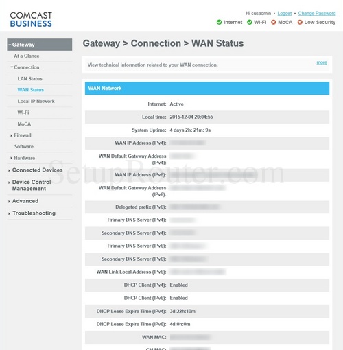 Cisco DPC3941B Screenshots