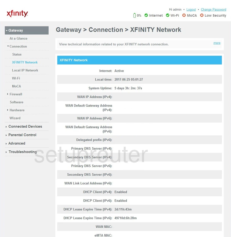 router status mac address internet IP